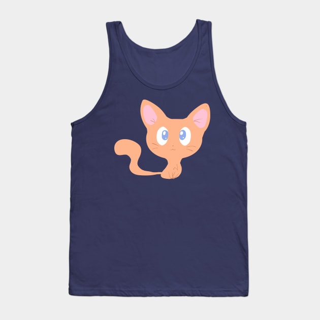 Cute Orange Kitty Tank Top by saradaboru